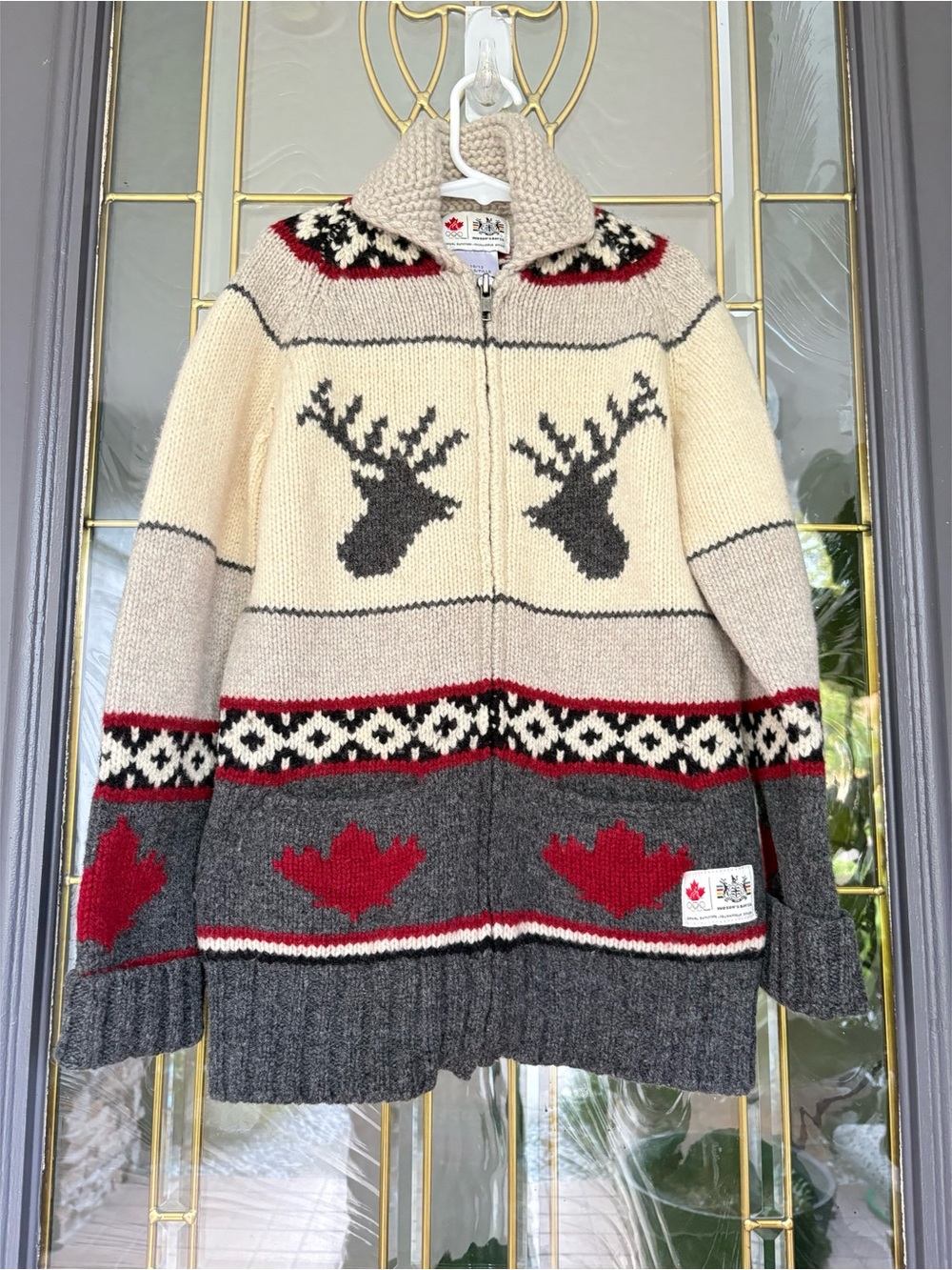 Hudson’s Bay Co. Cowichan-Style Zip Sweater, Winter Olympics 2010, Sz 10/12